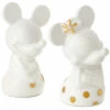 Hallmark Disney Mickey And Minnie White And Gold Salt And Pepper Shakers, Set Of 2 -Hallmark 0001 DYG1925