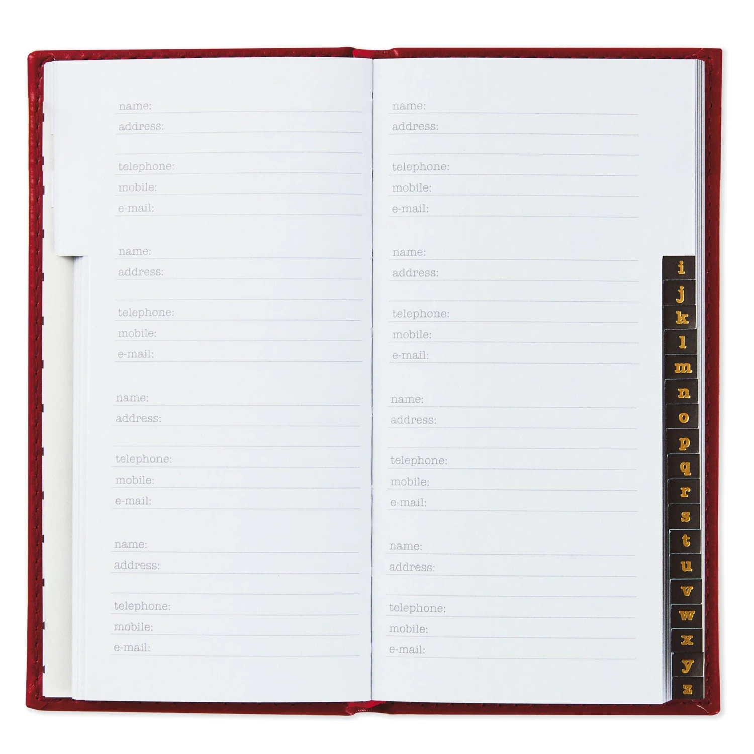 Hallmark Red Faux Leather Slim Address Book 4 Hallmark Red Faux Leather Slim Address Book - Image 2