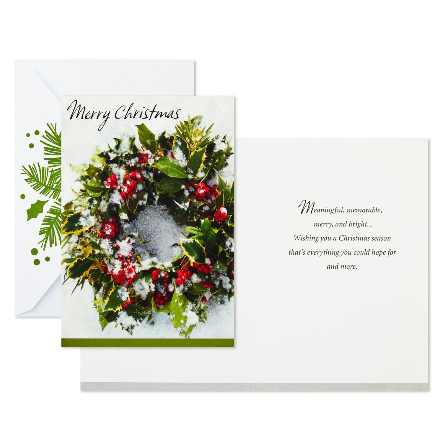 Hallmark Wreath And Pine Branch Boxed Christmas Cards With Seals, Pack Of 40 3 Hallmark Wreath And Pine Branch Boxed Christmas Cards With Seals, Pack Of 40