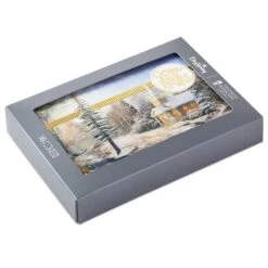 Hallmark Thomas Kinkade Country Church Religious Boxed Christmas Cards, Pack Of 16