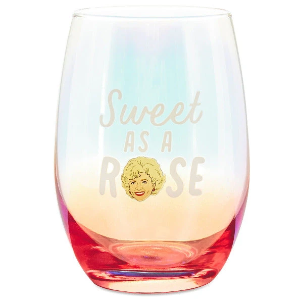 Hallmark Rose The Golden Girls Stemless Wine Glass, 16 Oz. 3 Hallmark Rose The Golden Girls Stemless Wine Glass, 16 Oz.