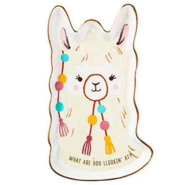 Hallmark What Are You Llookin' At? Llama Ceramic Trinket Tray 3 Hallmark What Are You Llookin' At? Llama Ceramic Trinket Tray