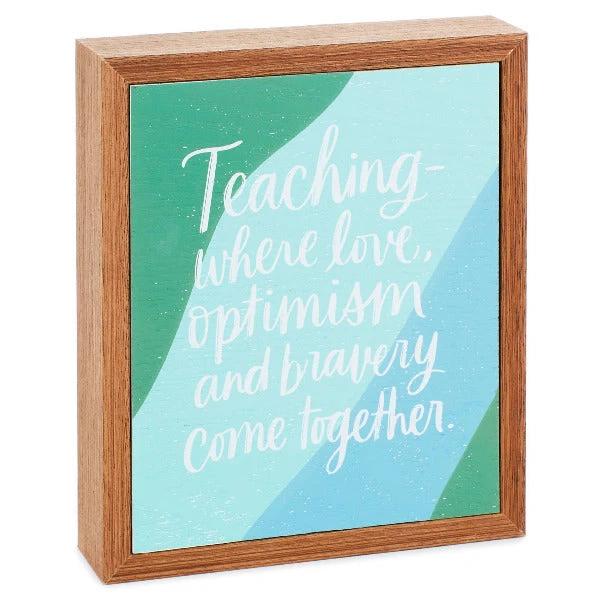 Hallmark Teaching Is Love And Optimism Wood Quote Sign, 6x7 3 Hallmark Teaching Is Love And Optimism Wood Quote Sign, 6x7