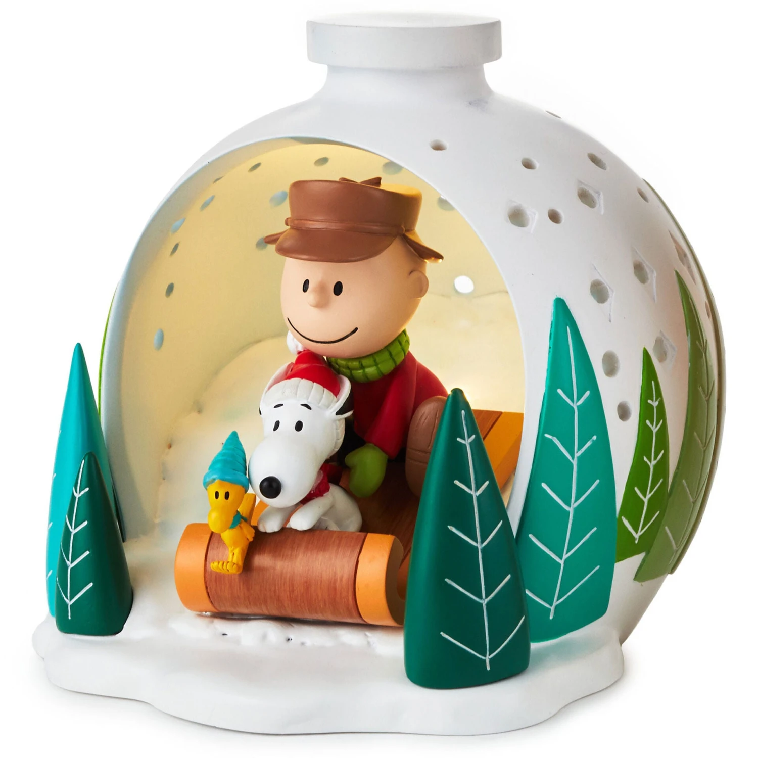 Hallmark Peanuts® Charlie Brown, Snoopy And Woodstock On Sled Light-Up Figurine, 4.6" 3 Hallmark Peanuts® Charlie Brown, Snoopy And Woodstock On Sled Light-Up Figurine, 4.6"