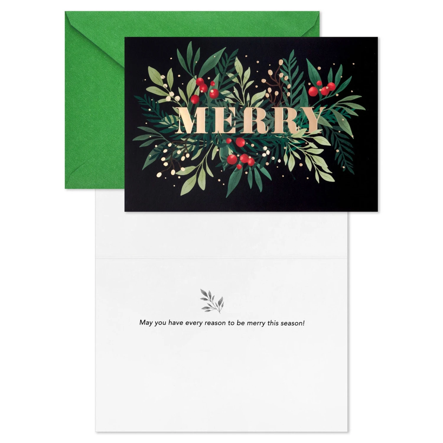 Hallmark Merry And Bold Greenery Boxed Christmas Cards, Pack Of 16 4 Hallmark Merry And Bold Greenery Boxed Christmas Cards, Pack Of 16 - Image 2