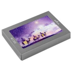 Hallmark Wise Men Purple And Gold Boxed Christmas Cards, Pack Of 16
