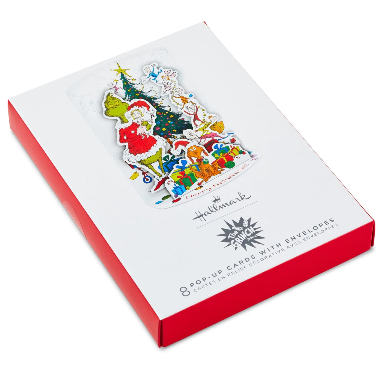 Hallmark Dr. Seuss's How The Grinch Stole Christmas 3D Pop-Up Boxed Christmas Cards, Pack Of 8 3 Hallmark Dr. Seuss's How The Grinch Stole Christmas 3D Pop-Up Boxed Christmas Cards, Pack Of 8