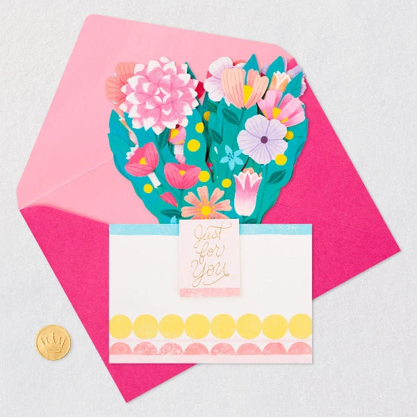 Hallmark Flower Bouquet Just For You 3D Pop-Up Card 4 Hallmark Flower Bouquet Just For You 3D Pop-Up Card - Image 2