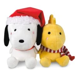 Hallmark Better Together Peanuts® Holiday Snoopy And Woodstock Magnetic Plush, Set Of 2