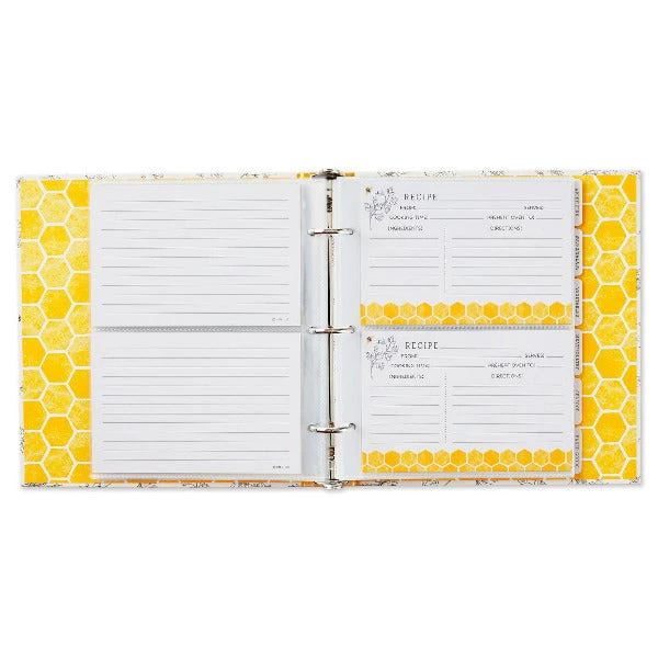 Hallmark Yellow Honeycomb Recipe Organizer Book 4 Hallmark Yellow Honeycomb Recipe Organizer Book - Image 2