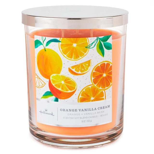 Hallmark Orange Vanilla Cream Scented 3-Wick Jar Soy Candle, 16 Oz. 3 Hallmark Orange Vanilla Cream Scented 3-Wick Jar Soy Candle, 16 Oz.
