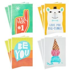Hallmark Colorful Icons Assorted Kids Encouragement Cards, Pack Of 12