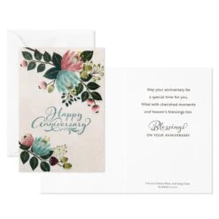 Hallmark DaySpring Floral Assorted Religious Anniversary Cards, Box Of 12 -Hallmark DaySpring Floral Religious Anniversary Cards Assortment 1DSI4205 03