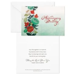 Hallmark DaySpring Floral Assorted Religious Anniversary Cards, Box Of 12 -Hallmark DaySpring Floral Religious Anniversary Cards Assortment 1DSI4205 04