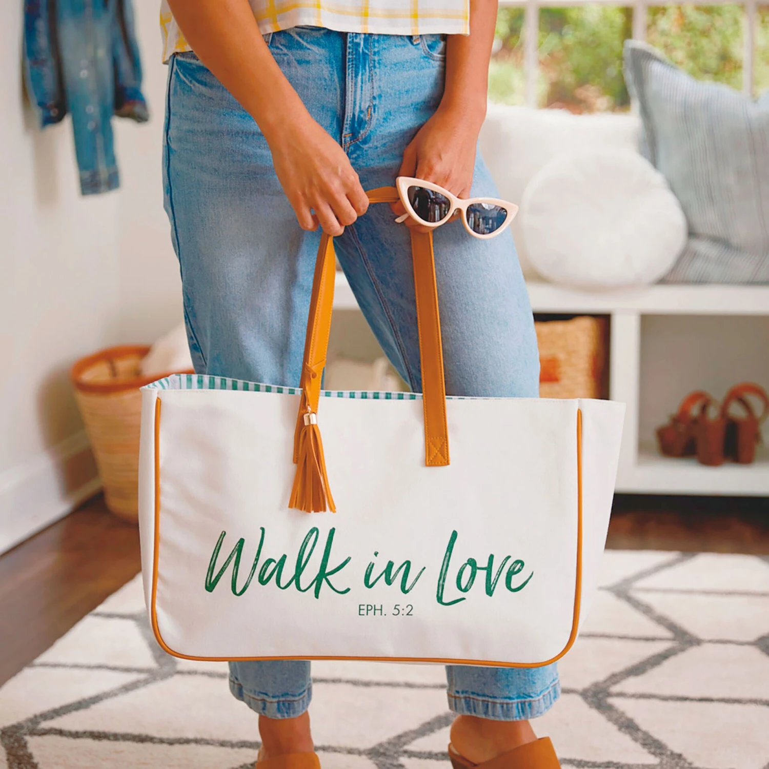Hallmark Walk In Love Ephesians 5:2 Canvas Tote Bag 4 Hallmark Walk In Love Ephesians 5:2 Canvas Tote Bag - Image 2