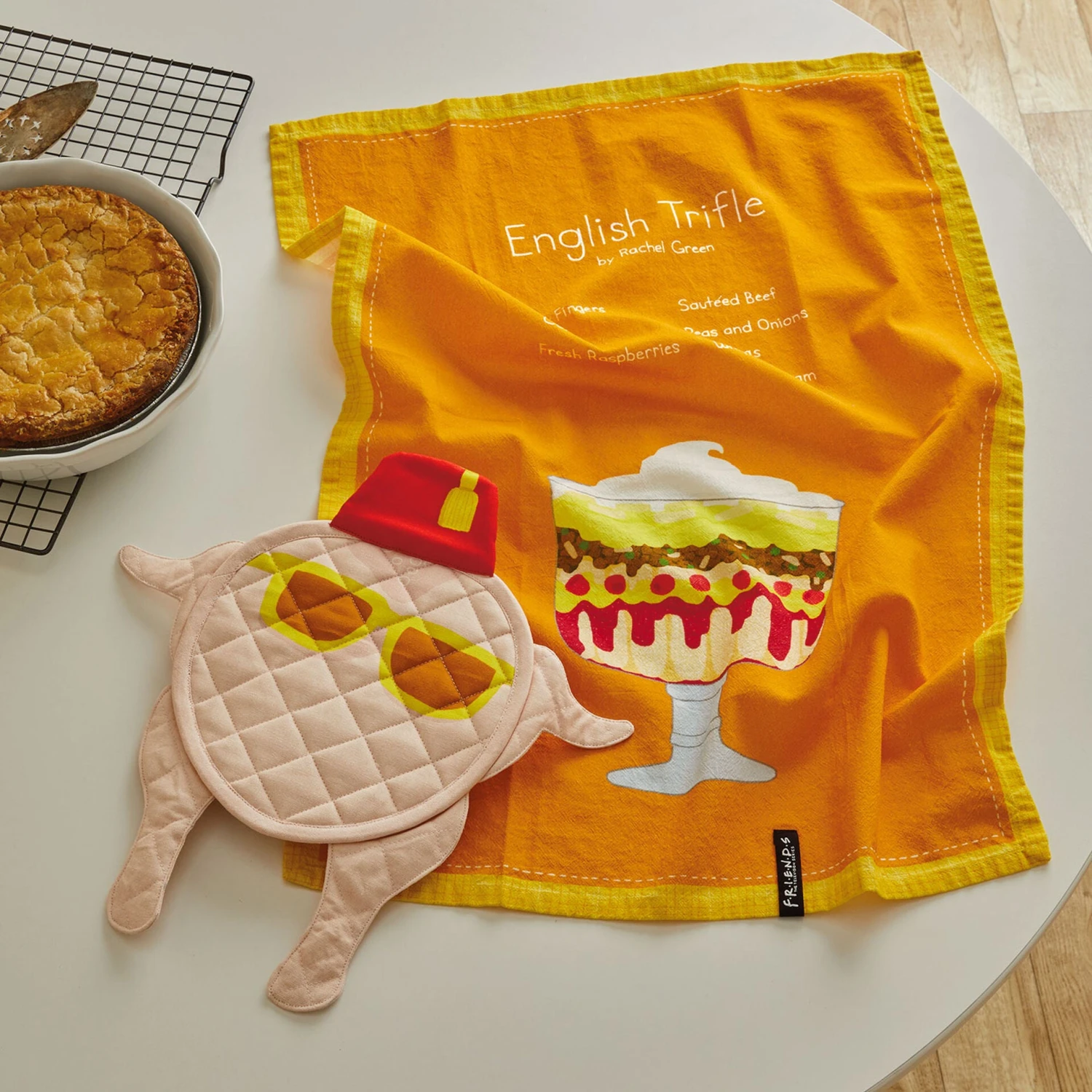 Hallmark Friends Rachel's English Trifle Tea Towel And Turkey Pot Holder, Set Of 2 3 Hallmark Friends Rachel's English Trifle Tea Towel And Turkey Pot Holder, Set Of 2