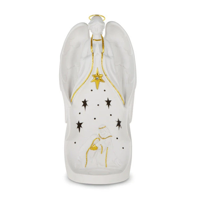 Hallmark Nativity Angel Figurine Christmas Tea-Light Holder, 11.75" 3 Hallmark Nativity Angel Figurine Christmas Tea-Light Holder, 11.75"