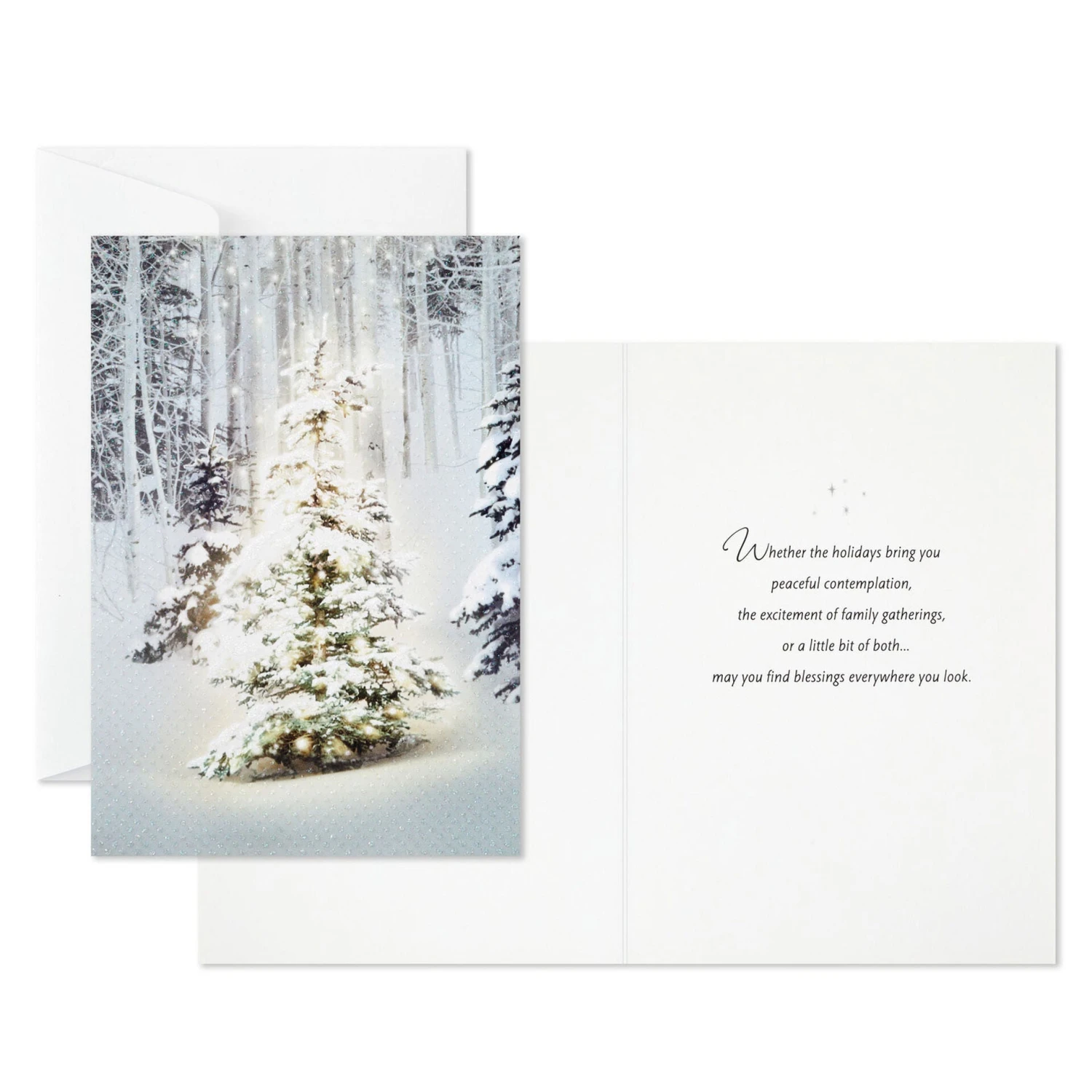Hallmark Snowy Pine Tree Blessings Everywhere Boxed Christmas Cards, Pack Of 16 4 Hallmark Snowy Pine Tree Blessings Everywhere Boxed Christmas Cards, Pack Of 16 - Image 2