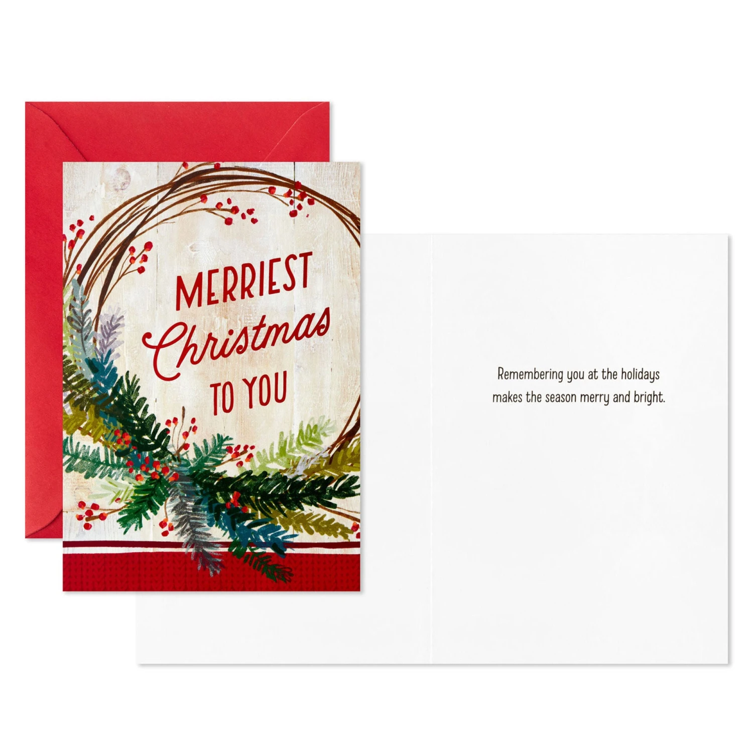 Hallmark Watercolor Wreath Boxed Christmas Cards, Pack Of 40 4 Hallmark Watercolor Wreath Boxed Christmas Cards, Pack Of 40 - Image 2