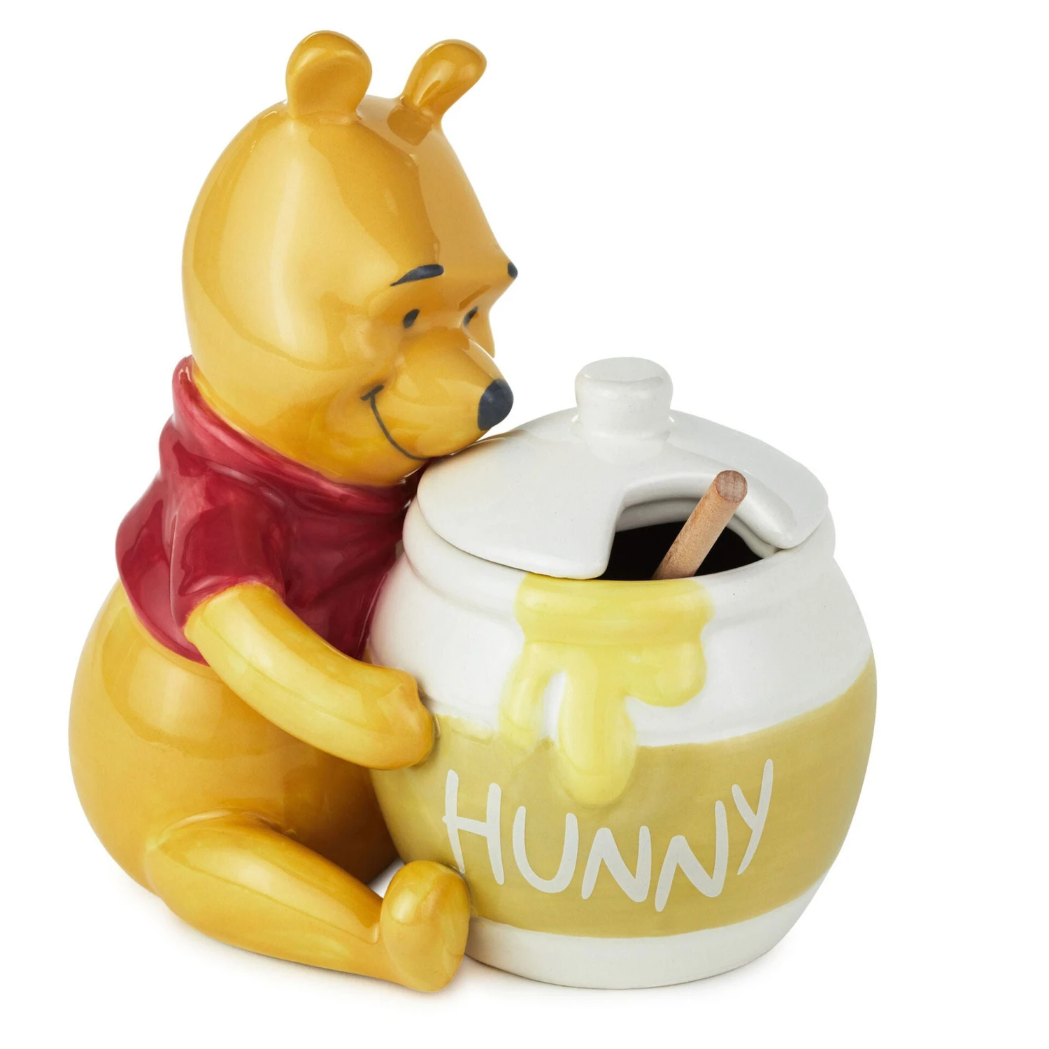 Hallmark Disney Winnie The Pooh Ceramic Honey Pot With Serving Wand, Set Of 2 3 Hallmark Disney Winnie The Pooh Ceramic Honey Pot With Serving Wand, Set Of 2